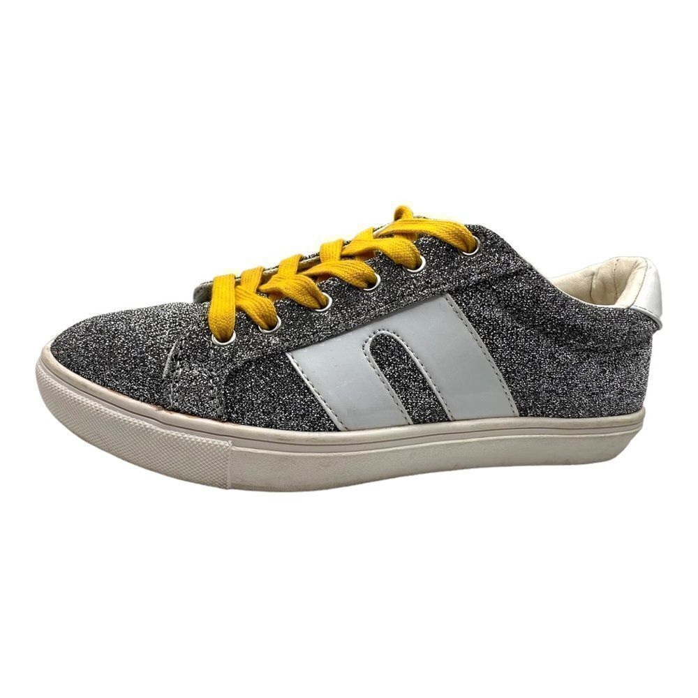 Steve Madden SM1 Fashion sneaker womens size 7.5b glitter silver yellow white